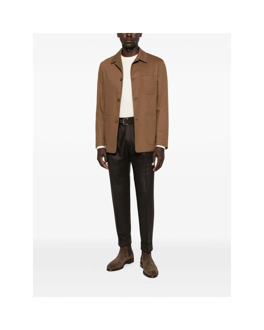Canali Brown Patch-Pocket Jacket for men