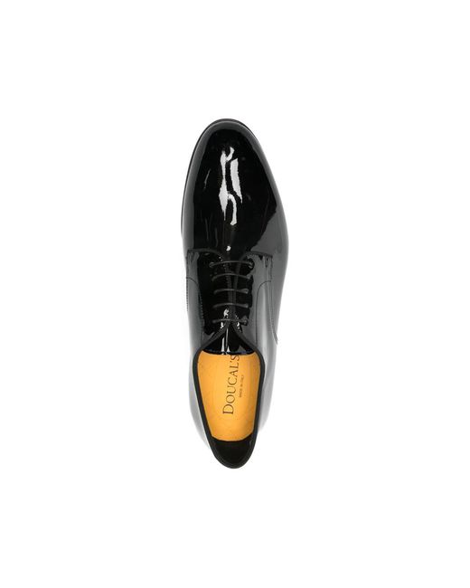 Doucal's Black Patent-Leather Derby Shoes for men