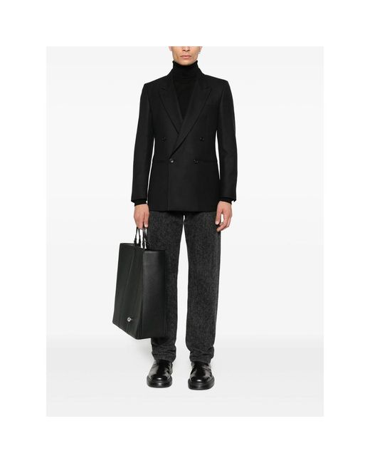 Reveres 1949 Black Double-Breasted Jacket for men