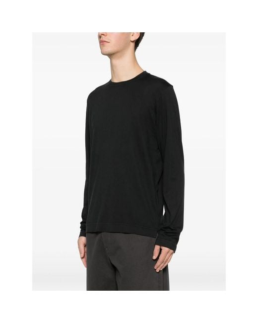 Fedeli Black Long-Sleeve T-Shirt for men