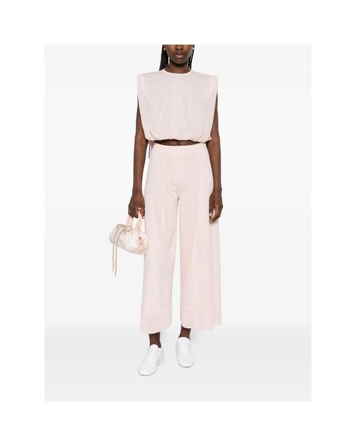 CFCL Pink Pleated-Detail Trousers