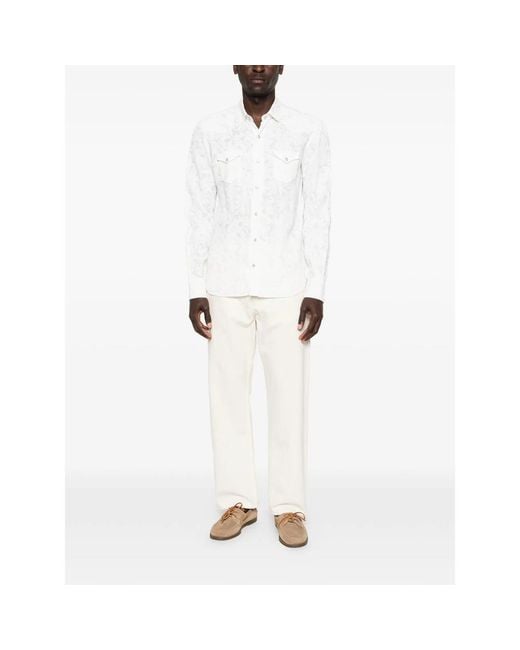 Barba Napoli White Chest-Pocket Shirt for men