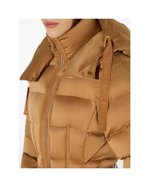 Elisabetta Franchi Brown Down Jacket