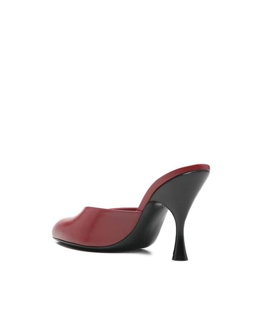 Herbert Levine Red Sitting Pretty Cone-Heel Mules