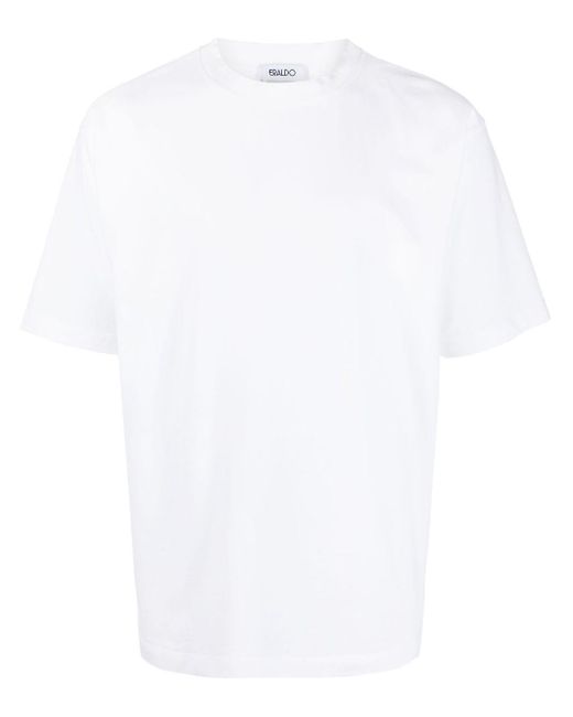 Eraldo White Round-Neck Short-Sleeve T-Shirt for men