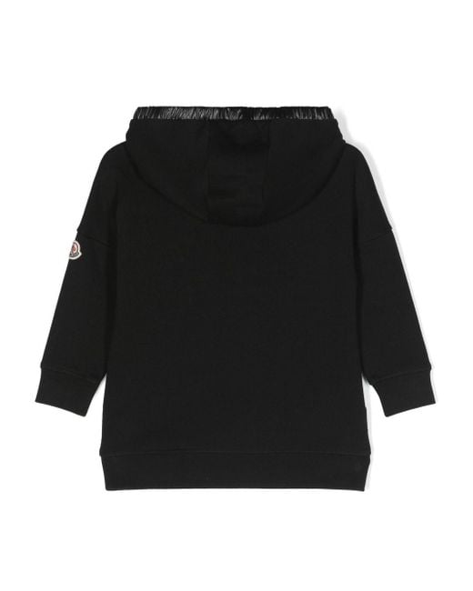 Moncler Black Logo-Print Cotton Sweatshirt Dress