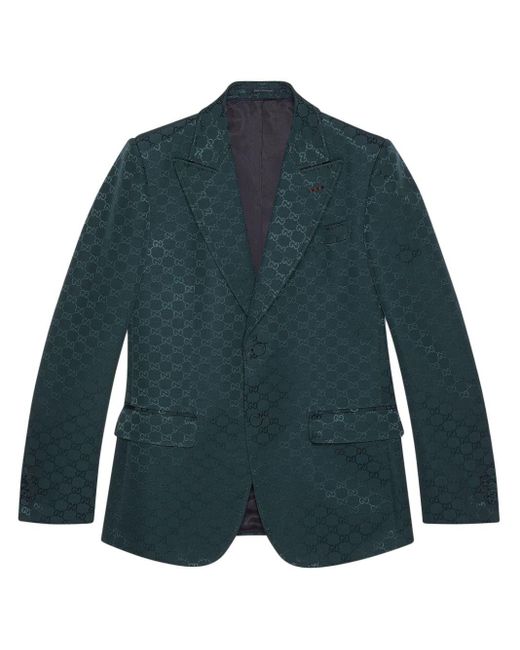 Gucci Blue Gg Cotton Faille Jacket for men