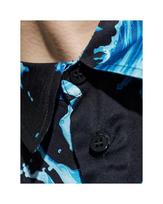 Versace Jeans Couture Blue Patterned Shirt for men