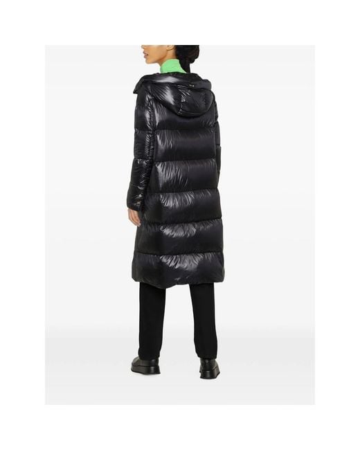 Herno Black Quilted Padded Zipped Coat