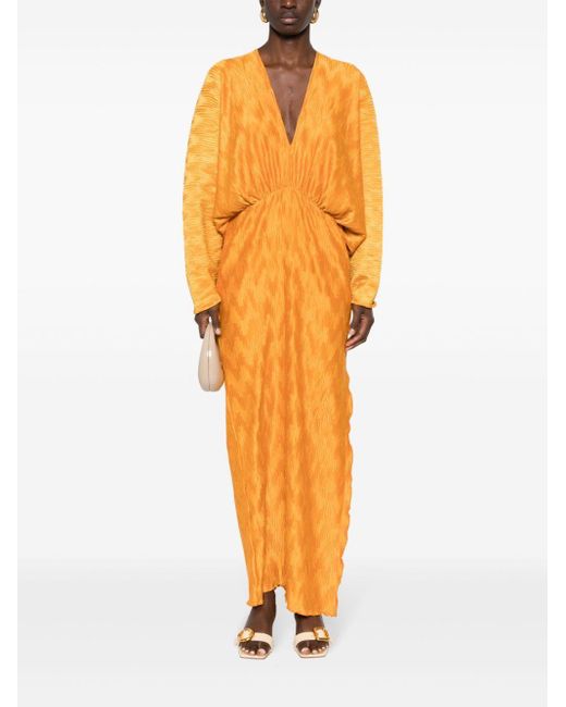 L'idée Orange Riviera Chevron Gown Dress