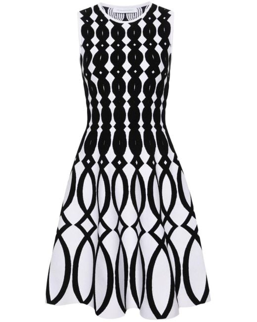 Antonino Valenti Black Patterned-Intarsia Midi Dress