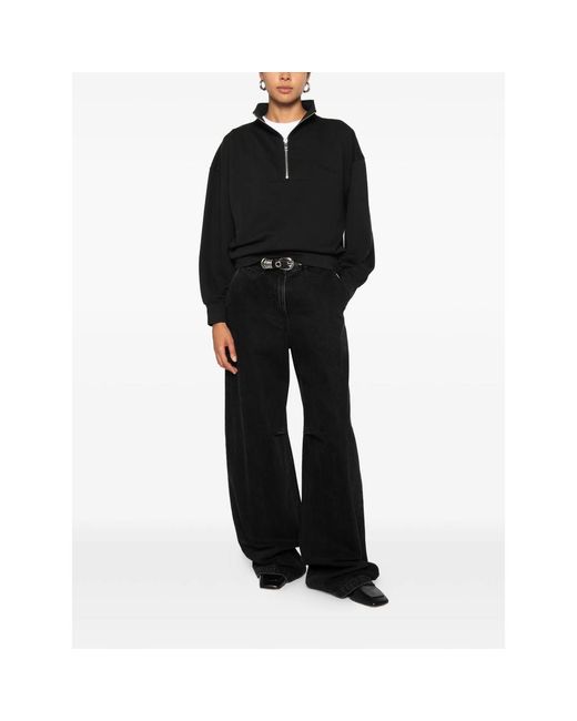 Calvin Klein Black Half-Zip Logo-Embroidered Sweater