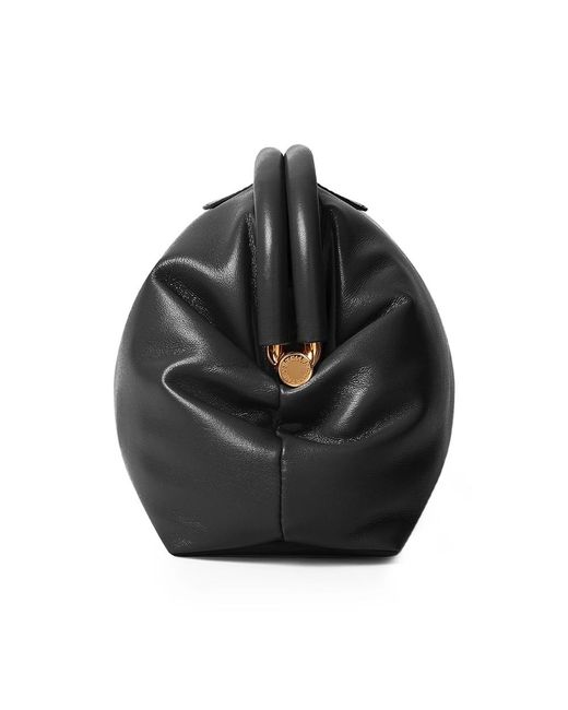 Stella McCartney Black Falabella Padded Soft Clutch Bag With Chain