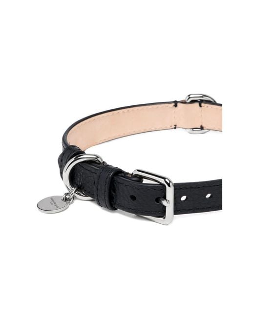 Maison Margiela White Grainy-Leather Buckle-Fastening Keyring