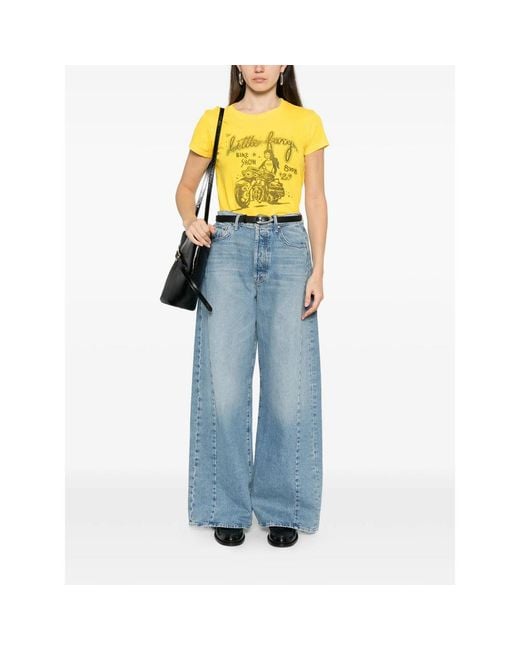 Mother Blue Wide Jeans