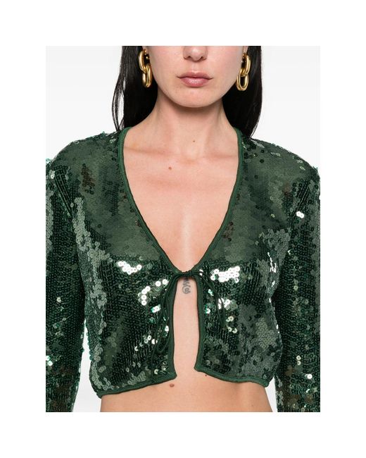 Oseree Green Shirt With Sequins