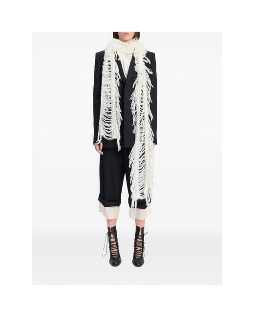 Ann Demeulemeester Natural Brushed-Knit Scarf