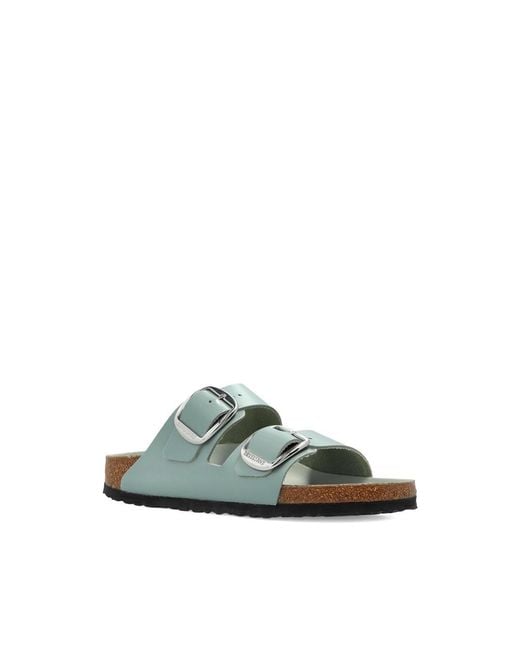 Birkenstock Green Arizona Big Buckle Hex Shine Pure Sage,Natural Lea