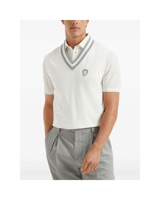 Brunello Cucinelli White T-Shirts & Vests for men