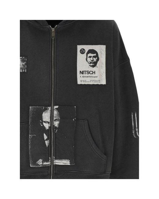 Enfants Riches Deprimes Black Lenin's Nap Time Assemblage Patchwork Distressed Hoodie for men