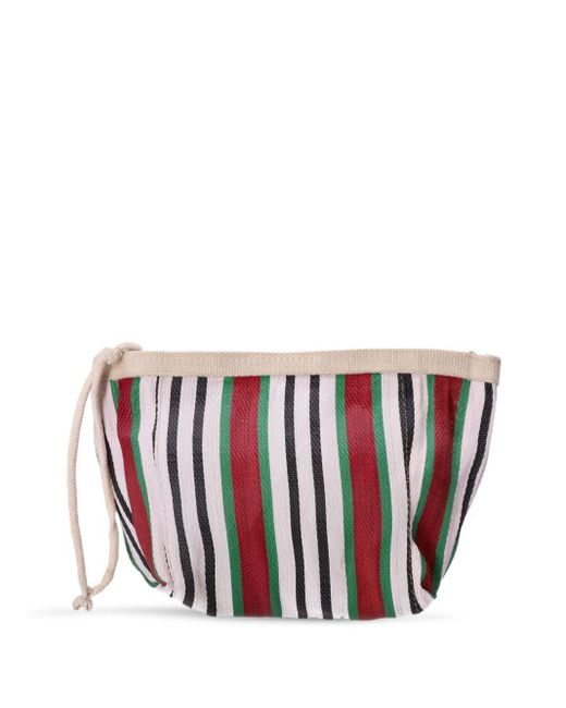 Isabel Marant White Powden Striped Clutch Bag