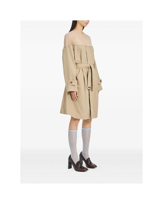 MM6 by Maison Margiela Natural Long-Sleeves Midi Dress