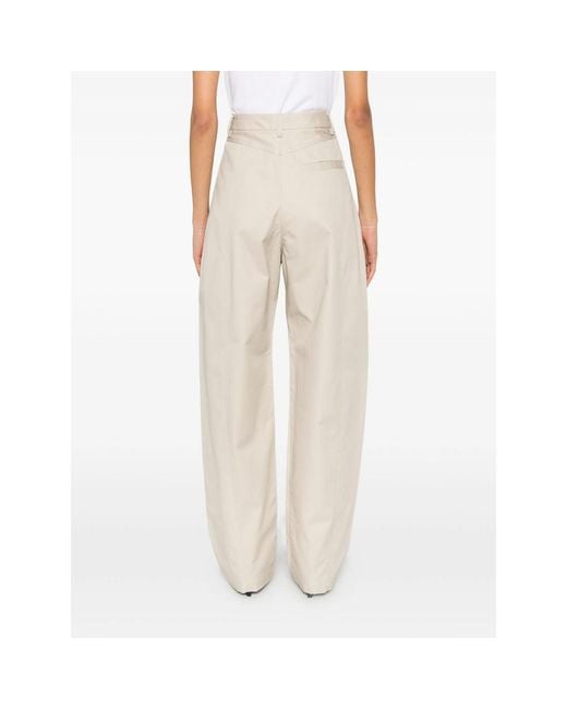 Covert White Belt-Loop Trousers