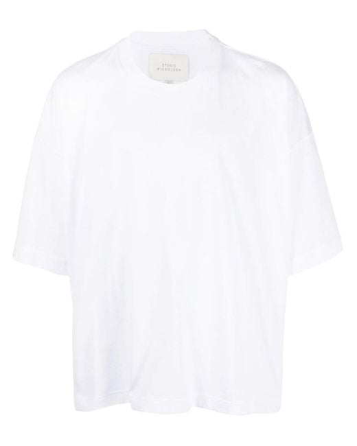 Studio Nicholson White Short-Sleeve Cotton T-Shirt for men