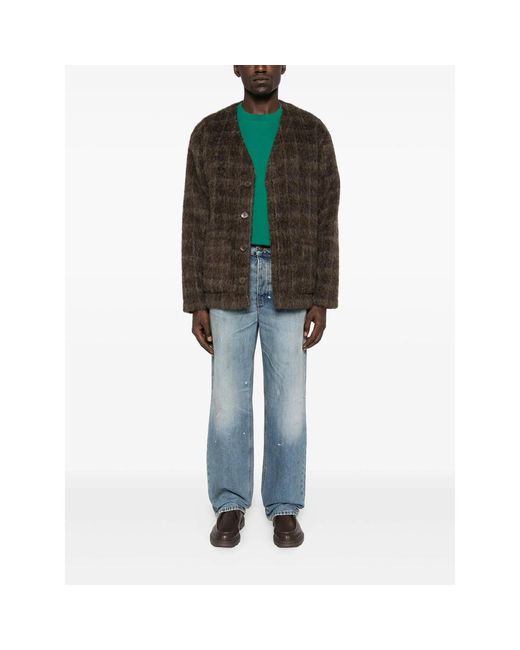 Haikure Blue Five-Pocket Paint-Splatter Jeans for men