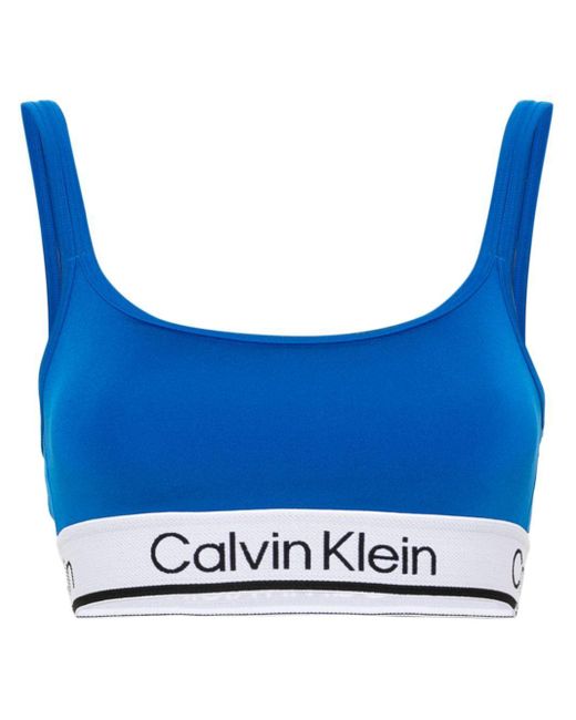 Calvin Klein Blue Logo-underband Sports Bra