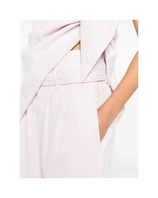 Agolde Pink Corset Belted Jeans