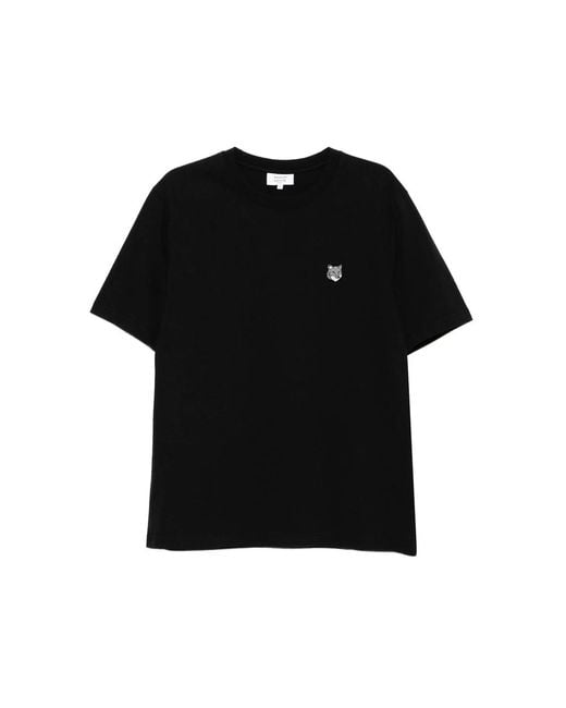 Maison Kitsuné Black Bold Fox Head Patch T-Shirt for men