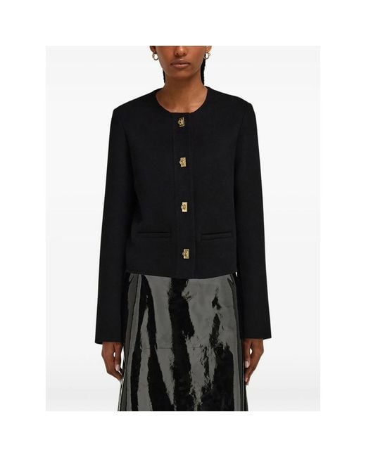 Ferragamo Black Wool And Cashmere Gancini Jacket