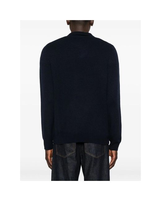 Soft Goat Black Cashmere Polo Sweater for men