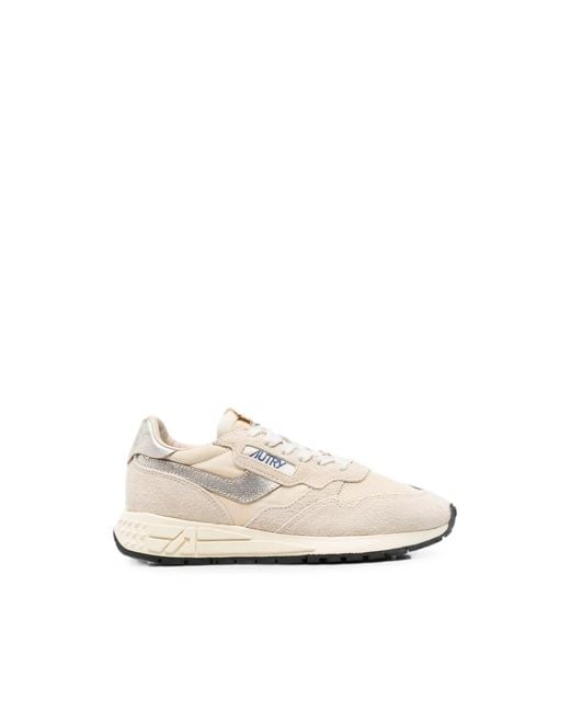 Autry White Reelwind Panelled Suede Sneakers