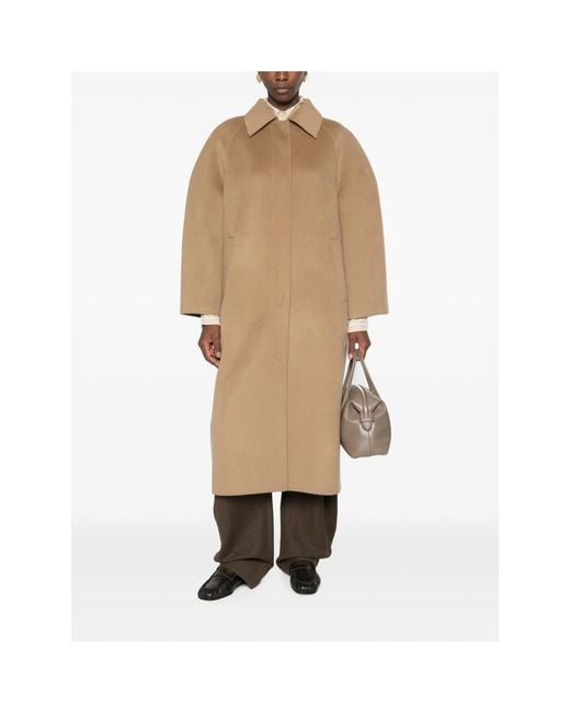 Rohe Natural Raglan-Sleeve Concealed-Fastening Coat