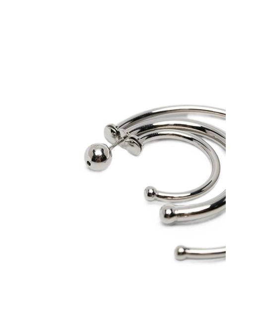 Panconesi Metallic Pierced Solar Triple-Hoop Earrings