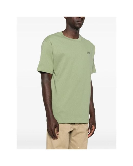 New Balance Green Logo-Embroidered T-Shirt for men