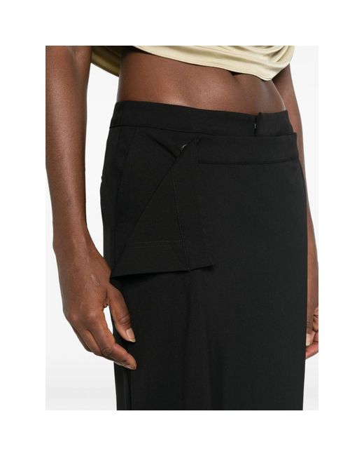 LE SULLY STUDIO Black Layered-Panel Tailored Trousers