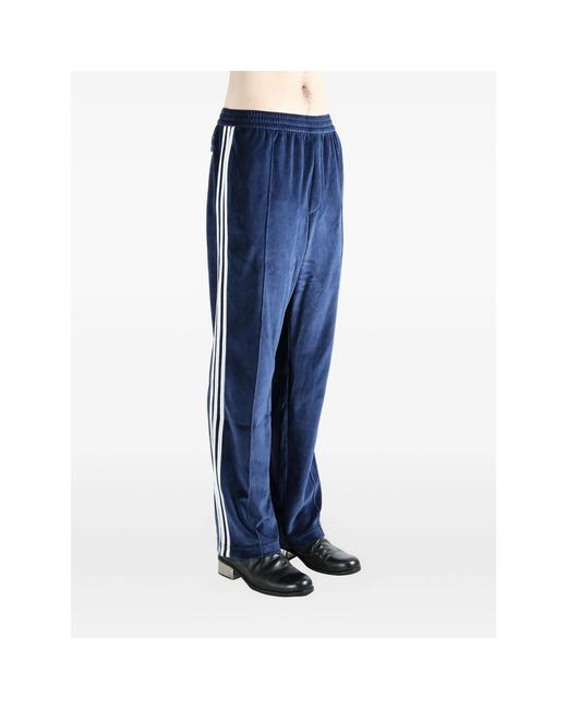 Adidas by Wales Bonner Blue Velvet-Texture Track Pants for men