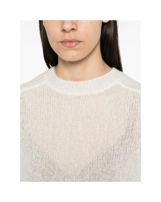 Lisa Yang White Fine-Knit Sweater
