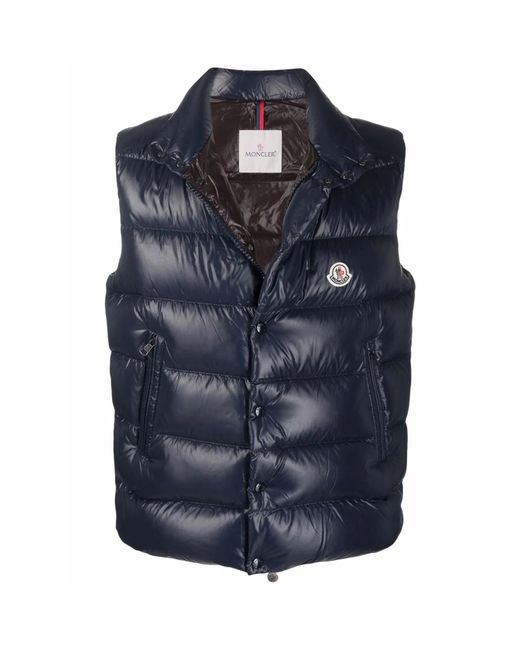 Moncler Men's Blue Tibb High-Neck Gilet