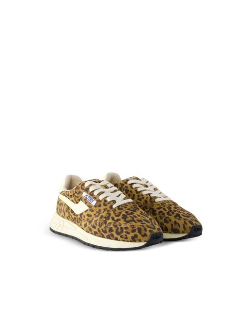 Autry Natural Reelwind Leopard-Print Sneakers