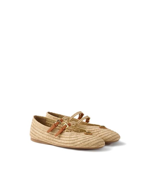 Prada Natural Neutrals Ballet Flats