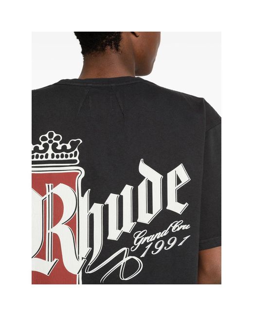 Rhude Black T-Shirts & Vests for men