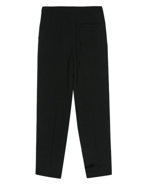 Giorgio Armani Black Dart-Detailing Tapered Trousers