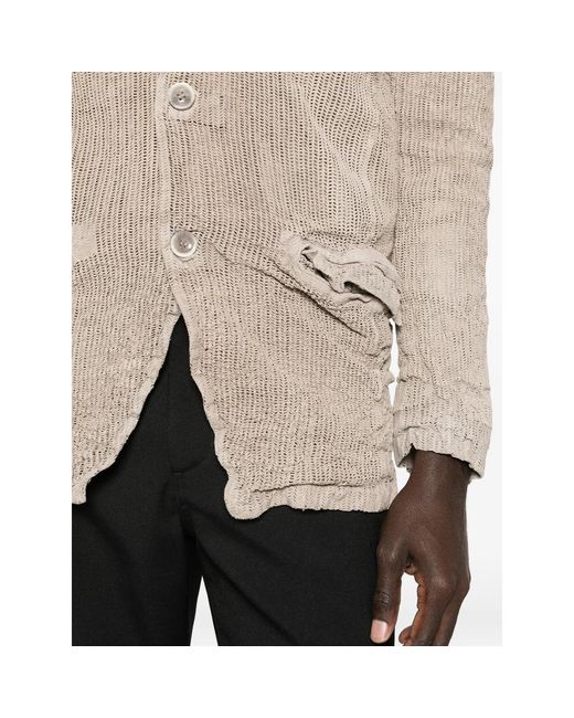 Giorgio Brato Natural Buttoned Pocketed Leather Jacket for men