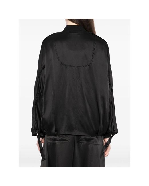 Co. Black Silk Bomber Jacket