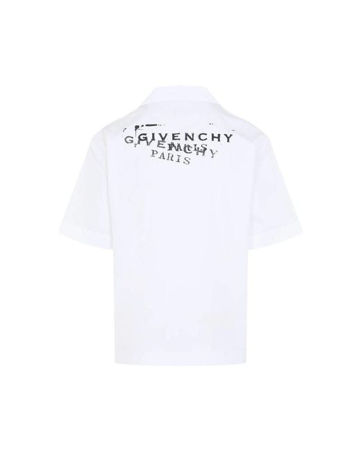 Givenchy White Cotton Short-Sleeved Shirt for men