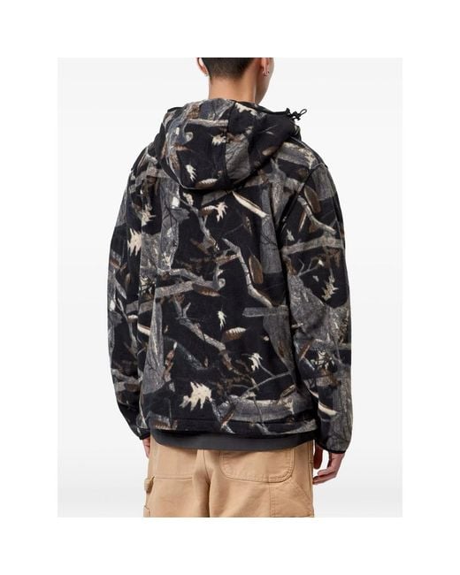 Carhartt Black Blevin Liner Camouflage-Print Hooded Jacket for men